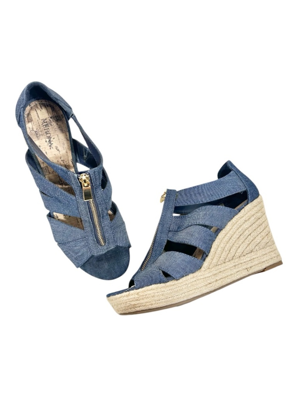 Merona Meredith Denim Blue Espadrille Sandals Size 11